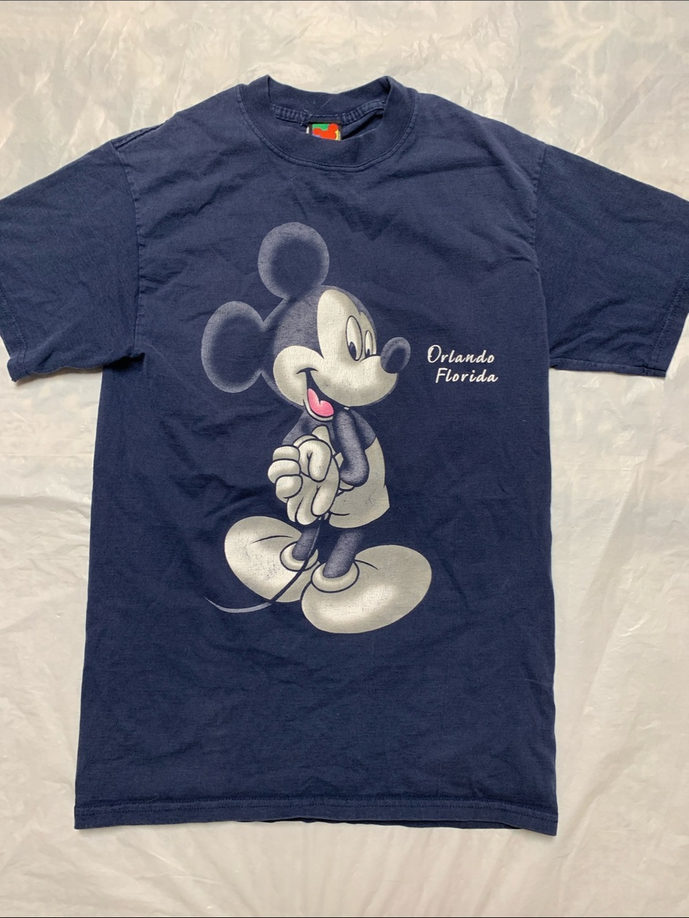 Mickey Mouse Vintage 90s Orlando Graphic T Shirt Blue Unisex Size Medium